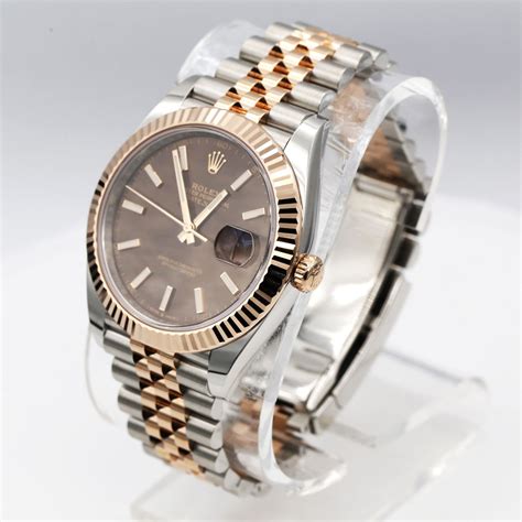 rolex datejust chocolat